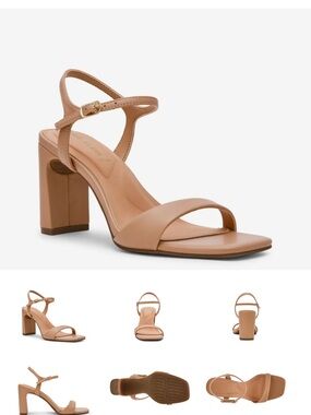Anne Klein Nude Tan Block Heel Sandal